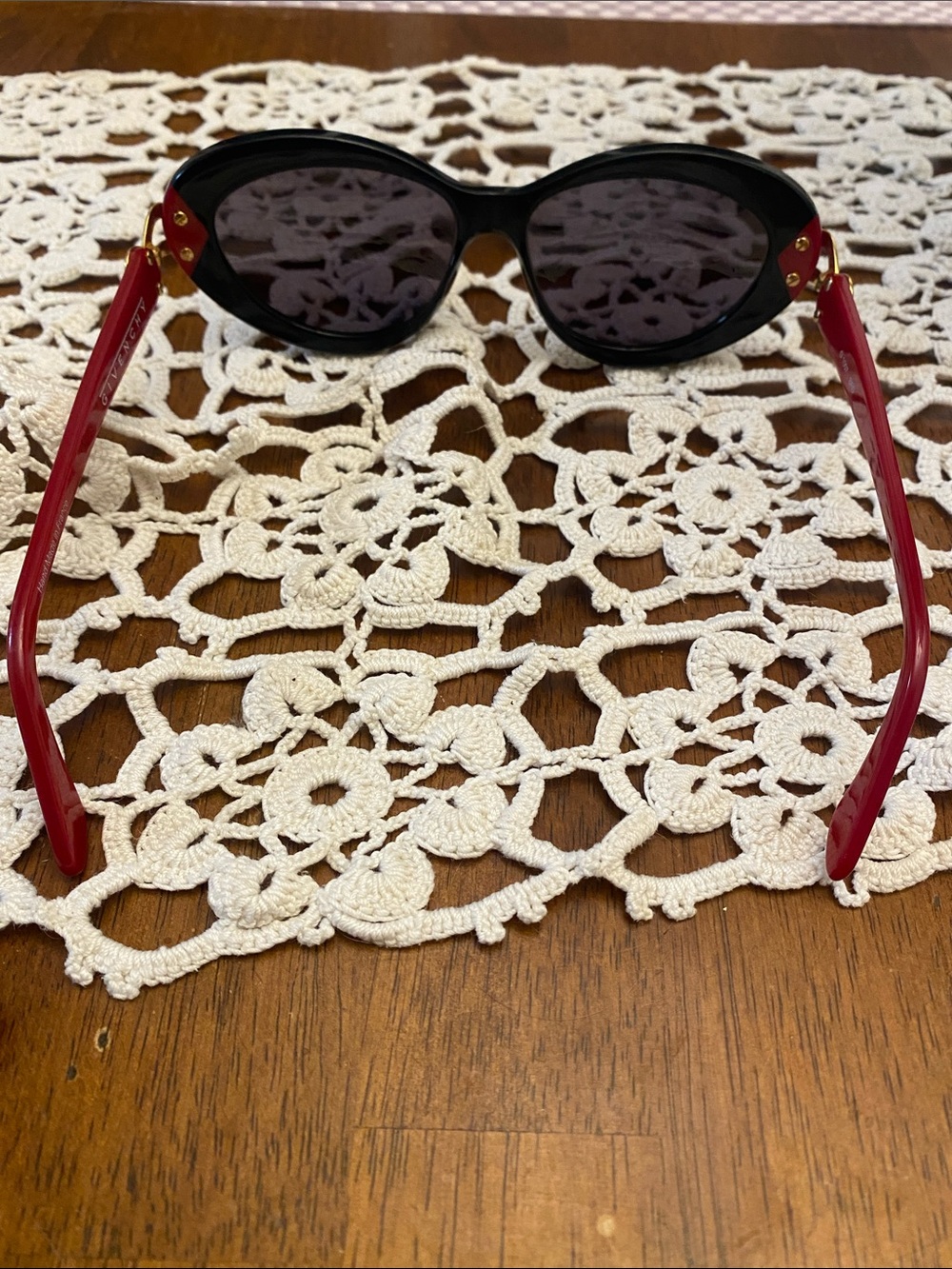 Givenchy Black Sunglasses with Red and Gold Accents - Picture 5 of 5